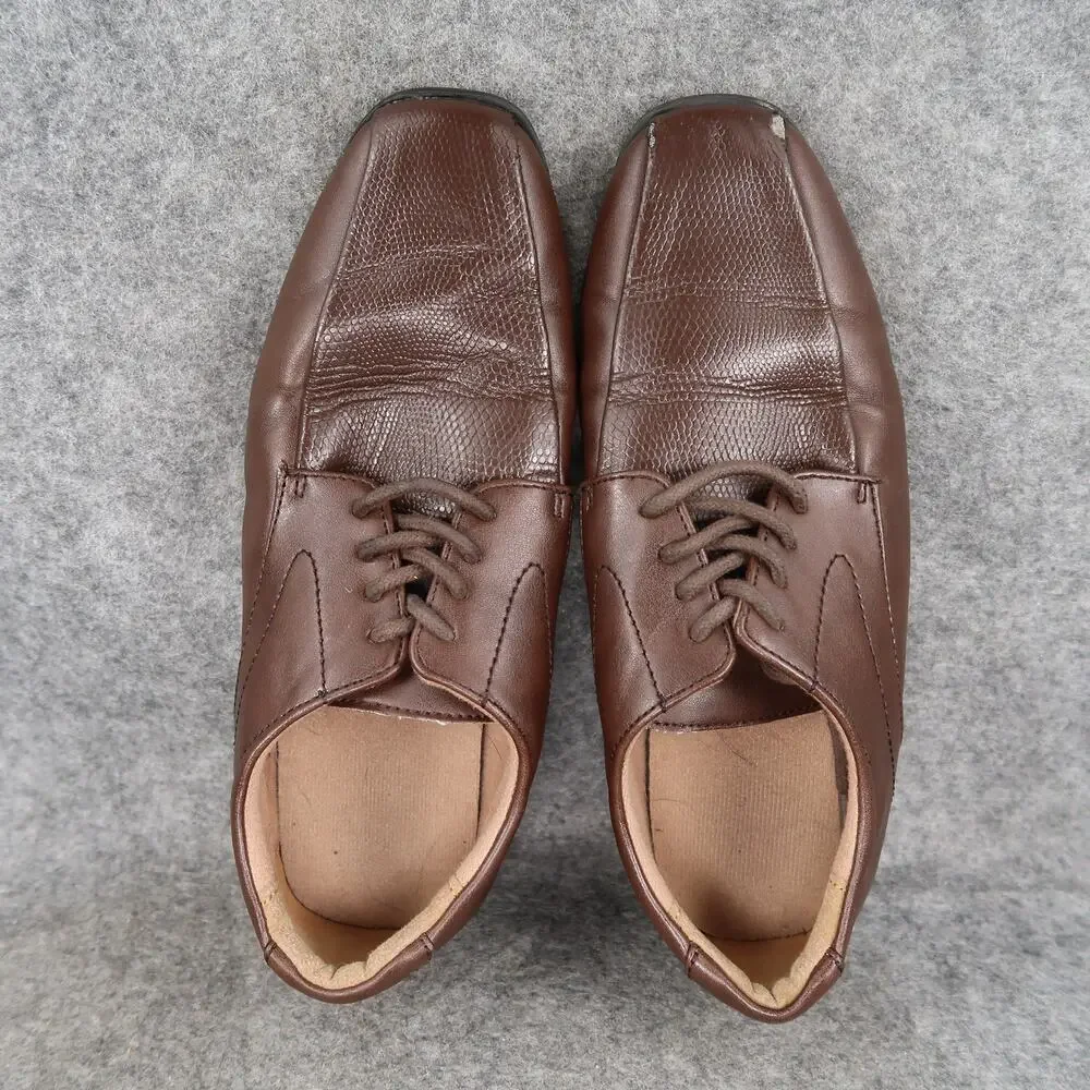 Smart Fit Kids Shoes 2 Derby Oxford Dress Formal Brown Lace Up Square Toe Boys